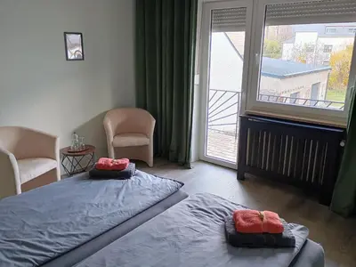 Ein Bett oder Betten in einem Zimmer der Unterkunft Gasthof Zur Grafschaft Veldenz
