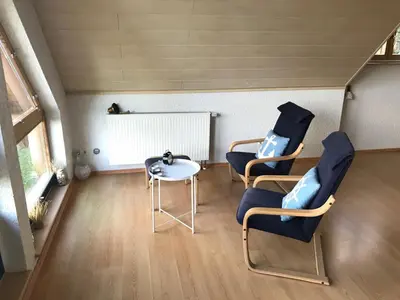 Ein Sitzbereich in der Unterkunft Haus Kleewiese