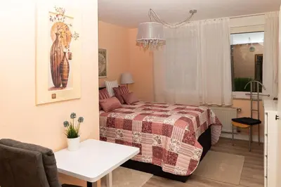 Ein Bett oder Betten in einem Zimmer der Unterkunft BIT-City Studio und Appartement