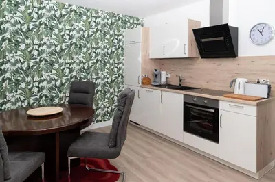 Küche/Küchenzeile in der Unterkunft BIT-City Studio und Appartement