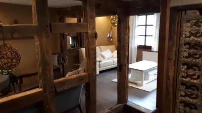 Ein Bett oder Betten in einem Zimmer der Unterkunft Ferienhaus Strunks ahl Häusje
