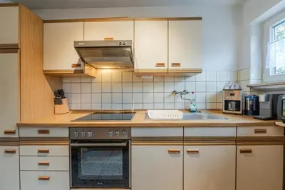 Küche/Küchenzeile in der Unterkunft Ferienhaus Störzel Wohnung A