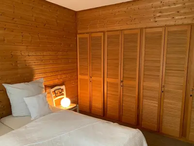 Ein Bett oder Betten in einem Zimmer der Unterkunft Vias Ferienwohnungen