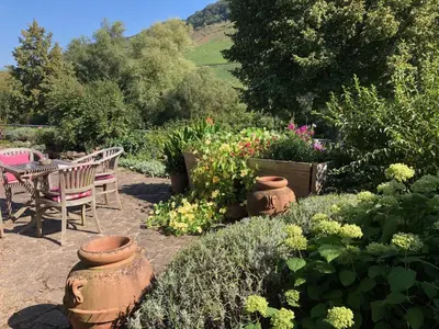 Ein Garten an der Unterkunft Haus Nummer 1, Moselblick