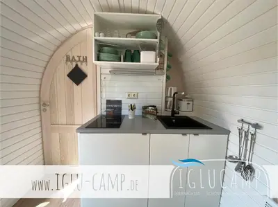 Küche/Küchenzeile in der Unterkunft Iglu Camp Triolago