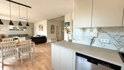 Küche/Küchenzeile in der Unterkunft Ferienwohnung Reuscher, Trier-Newel