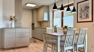 Küche/Küchenzeile in der Unterkunft Ferienwohnung Reuscher, Trier-Newel
