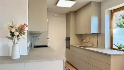 Küche/Küchenzeile in der Unterkunft Ferienwohnung Reuscher, Trier-Newel