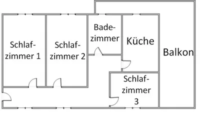 Grundriss der Unterkunft Rheinterrasse Wohnung 1