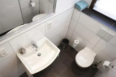 Ein Badezimmer in der Unterkunft Ferienwohnung Traumblick