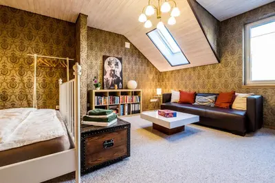 Ein Bett oder Betten in einem Zimmer der Unterkunft Wohlfühloase mit Blick auf Trier