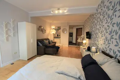Ein Sitzbereich in der Unterkunft FerienNest Bad Ems, Appartment RankenNest