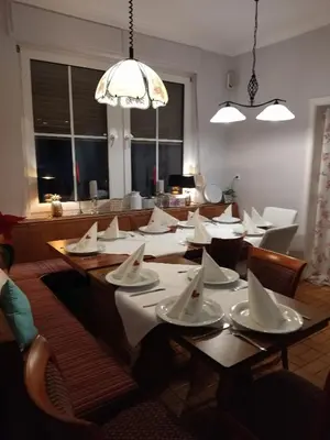 Ein Sitzbereich in der Unterkunft Pension Breidbach