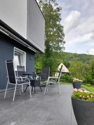 Ein Balkon oder eine Terrasse in der Unterkunft Ferienwohnung Ida
