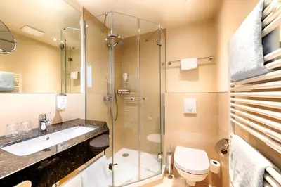 Ein Badezimmer in der Unterkunft Seehotel am Stausee 4 Sterne Superior