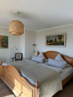 Ein Bett oder Betten in einem Zimmer der Unterkunft An der Walnuss