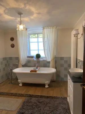 Ein Bett oder Betten in einem Zimmer der Unterkunft An der Walnuss