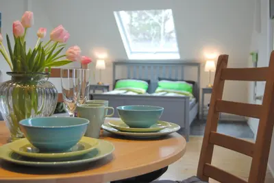 Ein Sitzbereich in der Unterkunft Ferienwohnung Gulde N tal