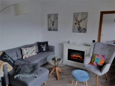 Ein Sitzbereich in der Unterkunft FeWo zum Römerturm
