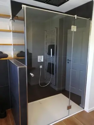 Ein Badezimmer in der Unterkunft Ferienwohnung SeeGlück Bostalsee