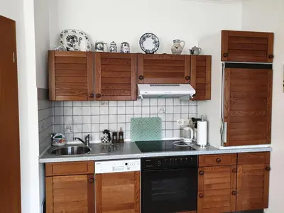 Küche/Küchenzeile in der Unterkunft Ferienwohnung Thönnes