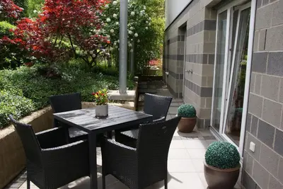 Ein Garten an der Unterkunft Ferienwohnung 
