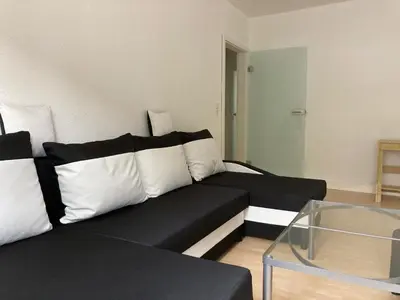 Ein Sitzbereich in der Unterkunft Ferienwohnung Brenderweg