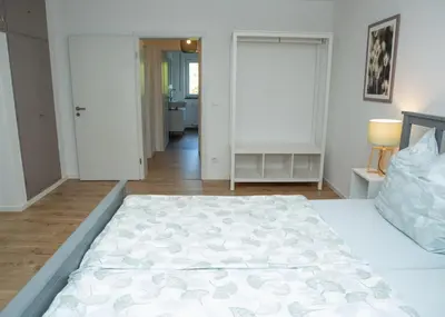 Ein Bett oder Betten in einem Zimmer der Unterkunft The Rocks - Ferienwohnung mit Felsenpanorama