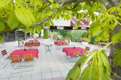 Ein Garten an der Unterkunft BurgStadt-Hotel