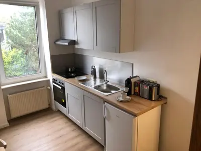 Küche/Küchenzeile in der Unterkunft Ferienwohnung Zur alten Schmiede
