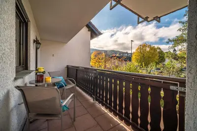 Ein Balkon oder eine Terrasse in der Unterkunft Vinxt Bach Scheune