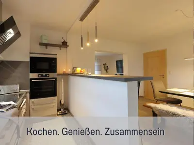 Küche/Küchenzeile in der Unterkunft Ferienhaus Däschinger Das Zweiradparadies