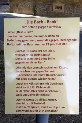 Ein Zertifikat, Auszeichnung, Logo oder anderes Dokument, das in der Unterkunft Haus mit Seele im Nahetal ausgestellt ist