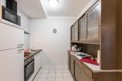 Küche/Küchenzeile in der Unterkunft Ferienwohnung Hörning