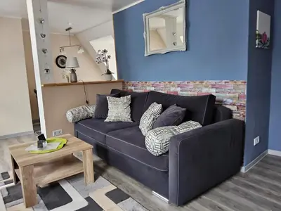 Ein Sitzbereich in der Unterkunft Ferienwohnung Sabine