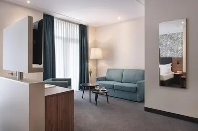 Ein Sitzbereich in der Unterkunft Sympathie-Hotel Fürstenhof