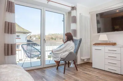 Ein Balkon oder eine Terrasse in der Unterkunft Ferienwohnungen Hof Krebs