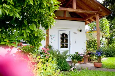 Ein Garten an der Unterkunft Gästehaus Simonis