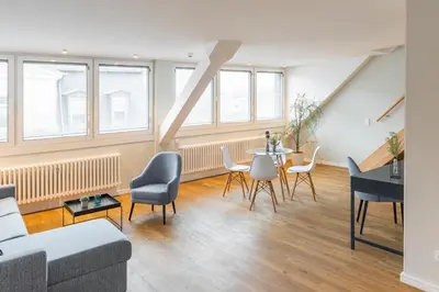 Ein Sitzbereich in der Unterkunft Apartments Trier