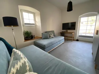 Ein Bett oder Betten in einem Zimmer der Unterkunft Ferienhaus Martinshof