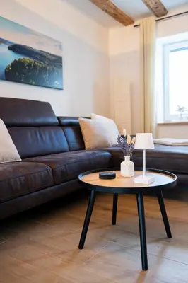 Ein Sitzbereich in der Unterkunft Ferienhaus Traumzeit