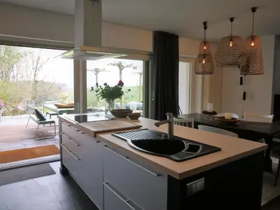 Küche/Küchenzeile in der Unterkunft N7Quartier