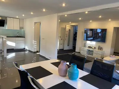 Küche/Küchenzeile in der Unterkunft Ferienwohnung Schieferpfad