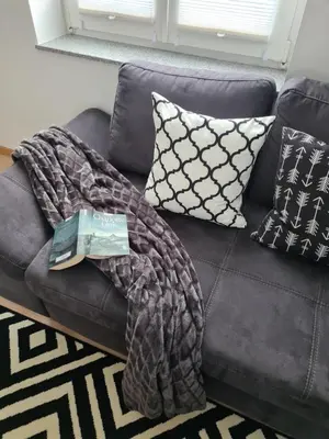 Ein Sitzbereich in der Unterkunft Ferienhaus Birute