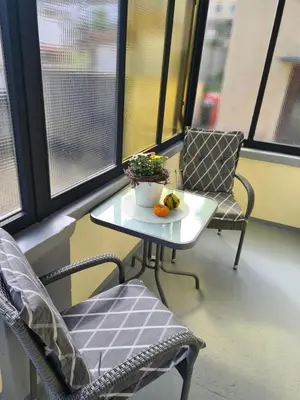 Ein Sitzbereich in der Unterkunft Ferienhaus Birute