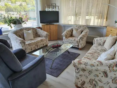Ein Sitzbereich in der Unterkunft Ferienwohnung Schlossblick Bad Breisig