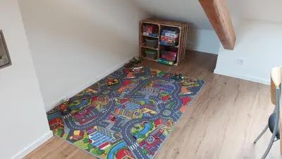 Ein Bett oder Betten in einem Zimmer der Unterkunft FeWo Waldblick