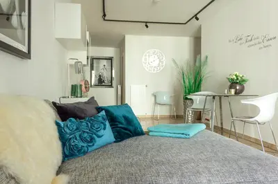 Ein Bett oder Betten in einem Zimmer der Unterkunft Ferienwohnung Alte Burg Koblenz
