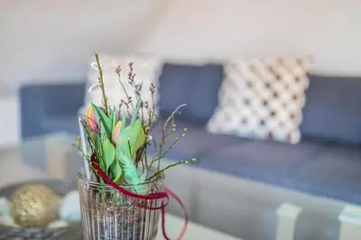 Ein Sitzbereich in der Unterkunft Haus Flora - Ferienwohnungen