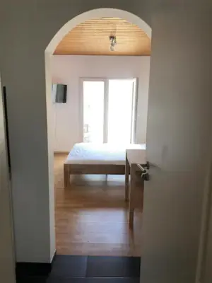 Ein Bett oder Betten in einem Zimmer der Unterkunft Kleines gemütliches Studio 1 in Moselnähe